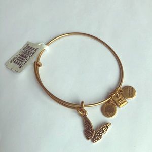 Alex and Ani Butterfly Charm Bangle